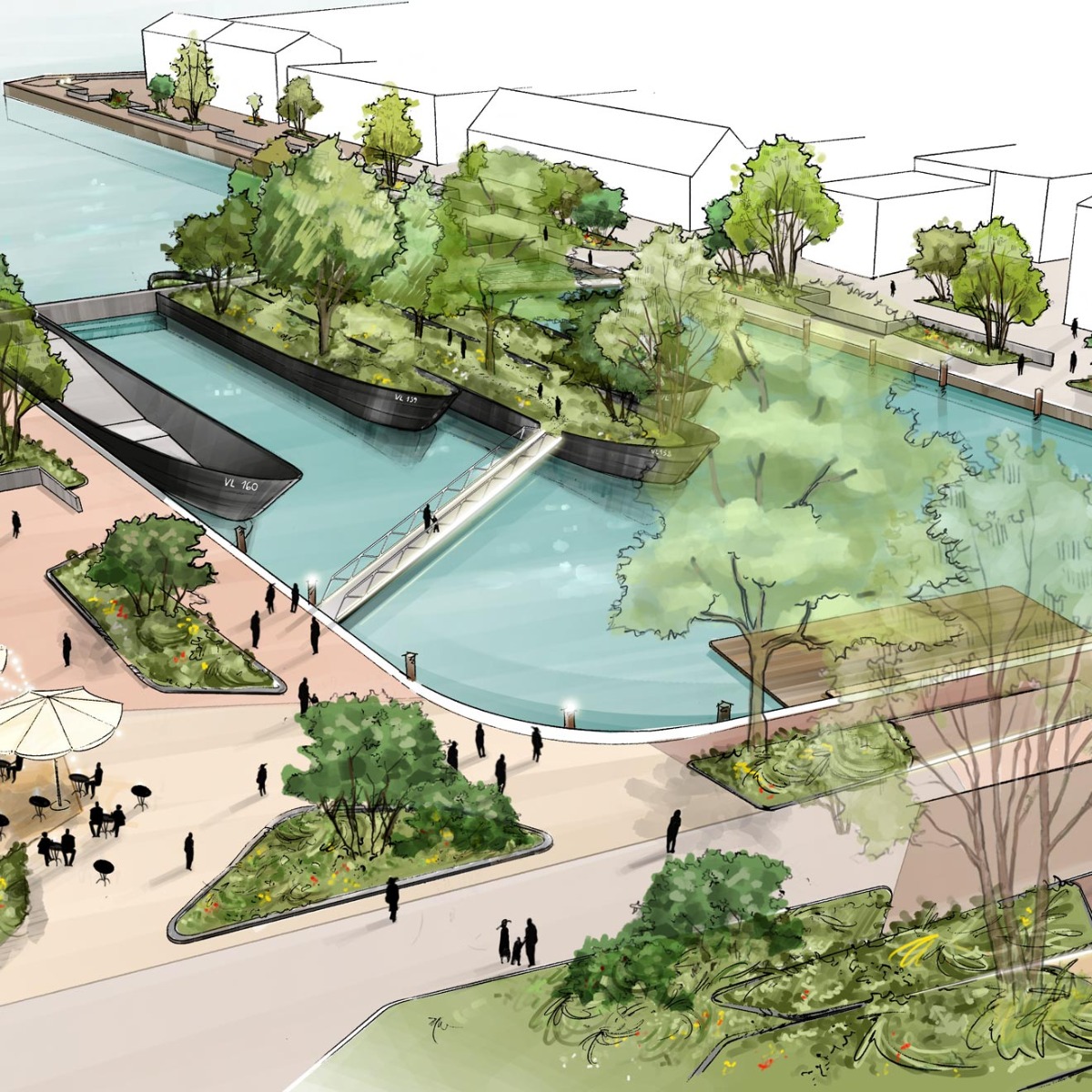 Artist impression van een toekomstige KW-haven