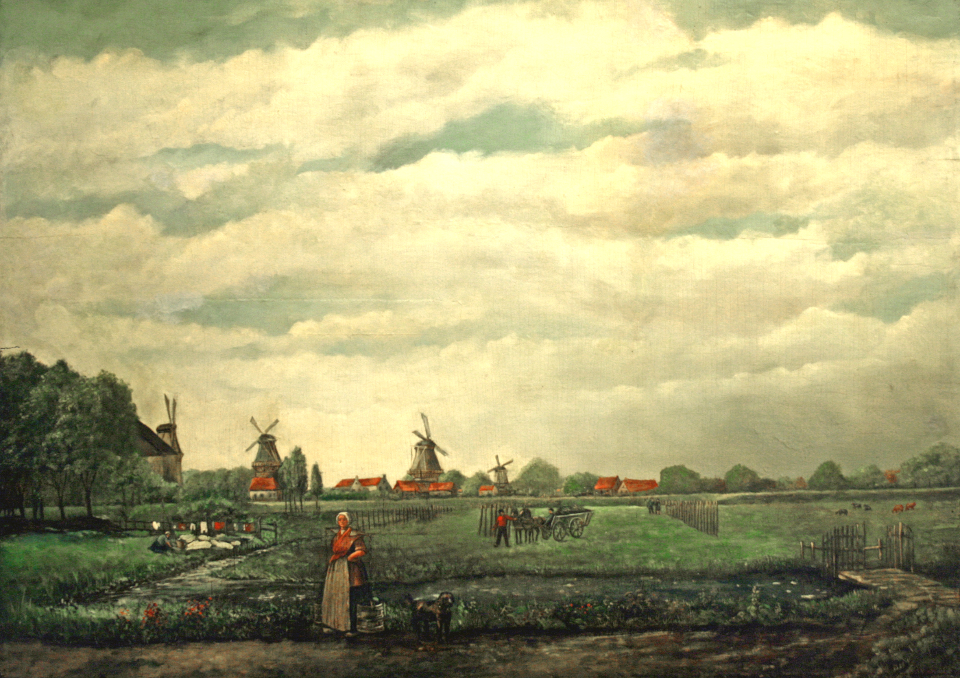 (Uitsnede van) Gezicht op Galgkade Vlaardingen. Collectie Streekmuseum Jan Anderson - lees meer over De haven van Vlaardingen was ooit een weiland met molens